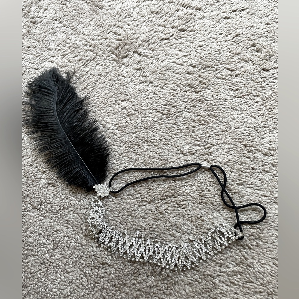 Feather Rhinestone Headband
